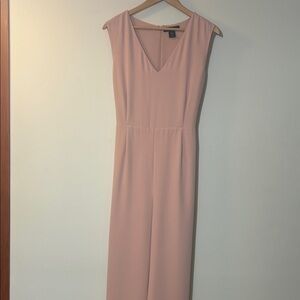 TAHARI | Pink Sleeveless Wide Leg Full Length Jumpsuit with Tie Waist Size 12